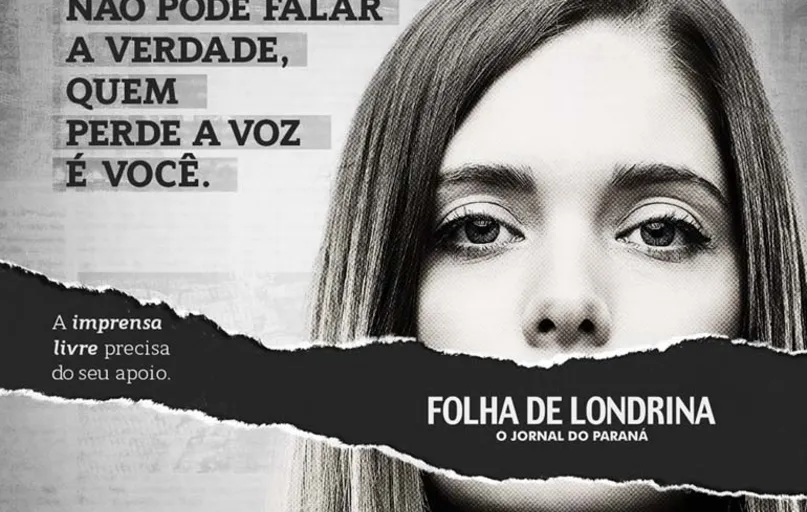 Imagem de campanha pela liberdade de imprensa promovida pela Folha de Londrina em 2019