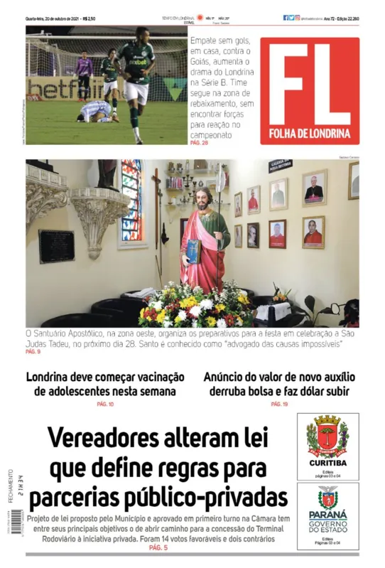 Imagem ilustrativa da imagem Capa 20/10/2021