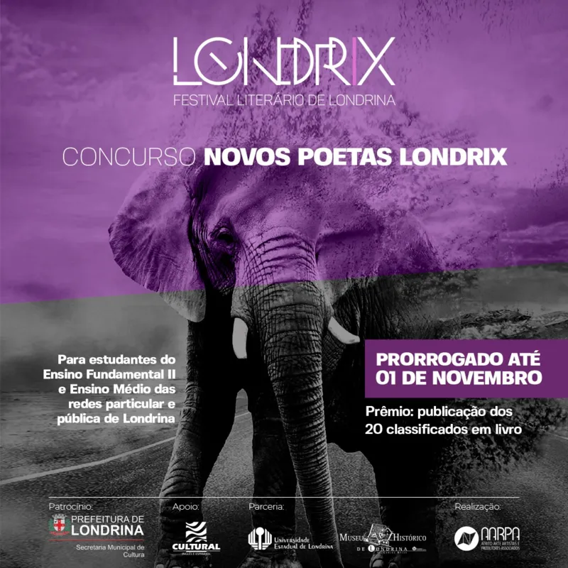 Imagem ilustrativa da imagem Concurso Novos Poetas Londrix tem inscrições prorrogadas