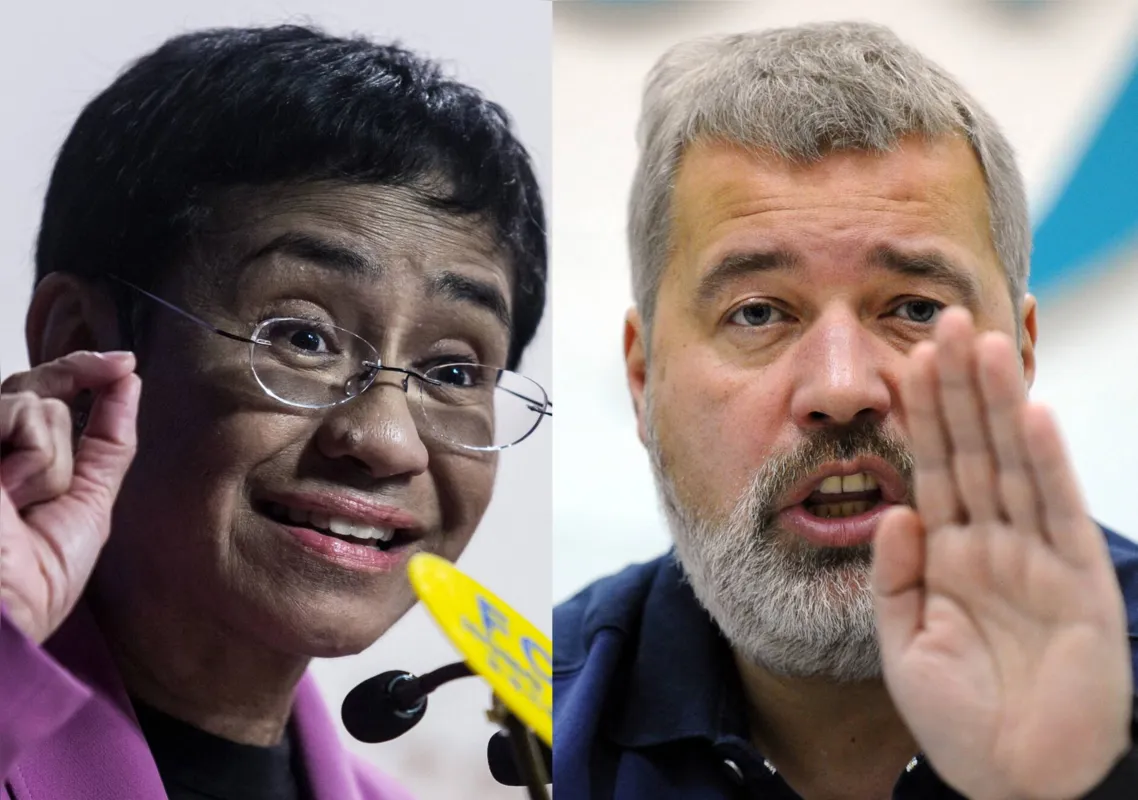 Imagem ilustrativa da imagem Nobel da Paz vai para jornalistas da Rússia e Filipinas que lutam por liberdade de expressão