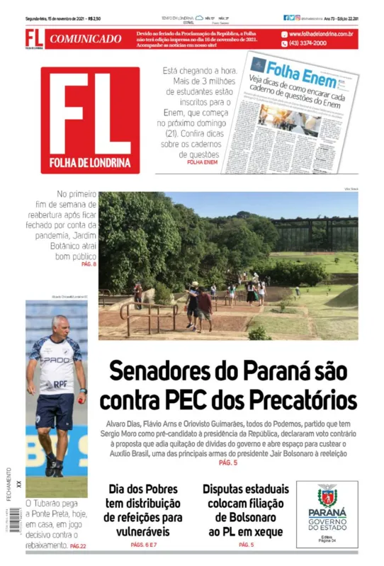 Imagem ilustrativa da imagem Capa 15/11/2021