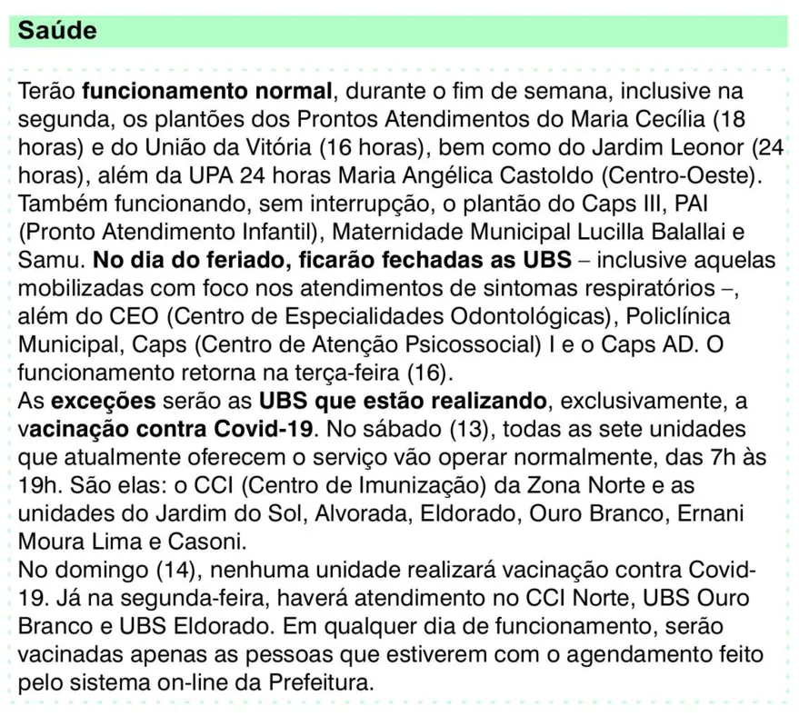 Imagem ilustrativa da imagem Confira o que abre e fecha no feriado prolongado da Proclamação da República em Londrina