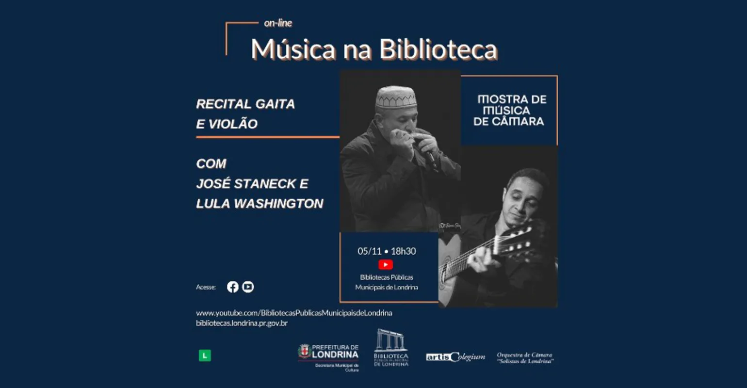 Imagem ilustrativa da imagem Recital com José Staneck e Lula Washington é atração do Música na Biblioteca