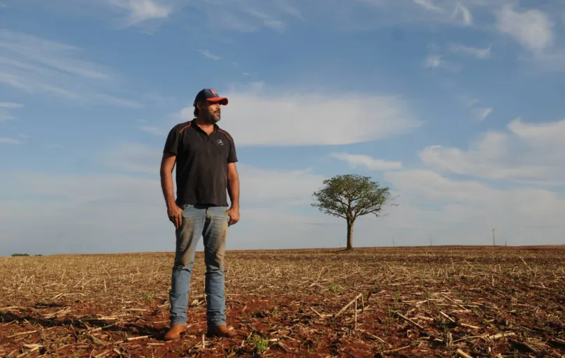 O produtor Fábio Afonso Pinto, de Cambé, comemora a valorização do preço da saca de milho