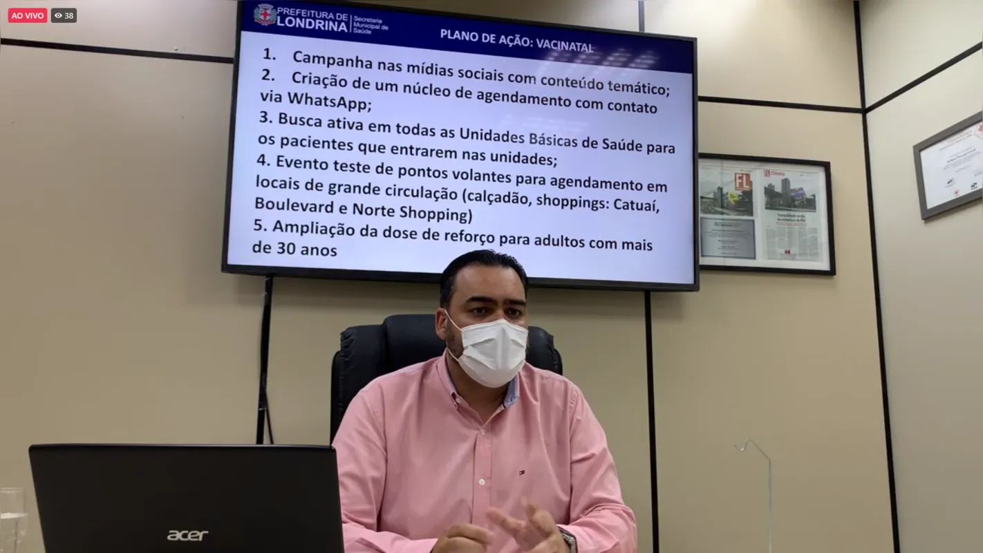 Machado apresentou o plano de ação Vacinatal em entrevista coletiva. 