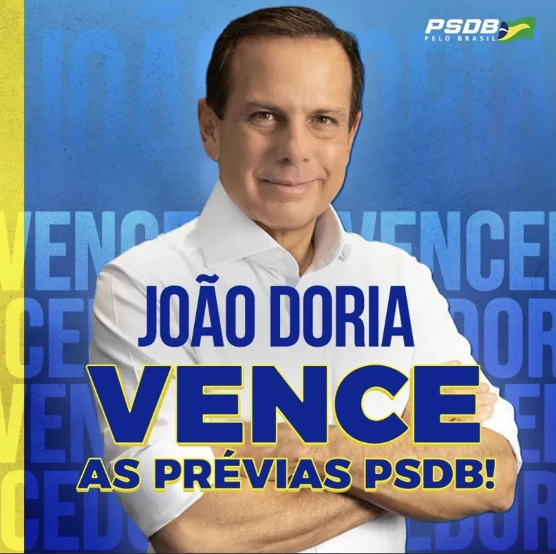 Imagem ilustrativa da imagem Doria vence prévias do PSDB para disputar Presidência em 2022 (1)