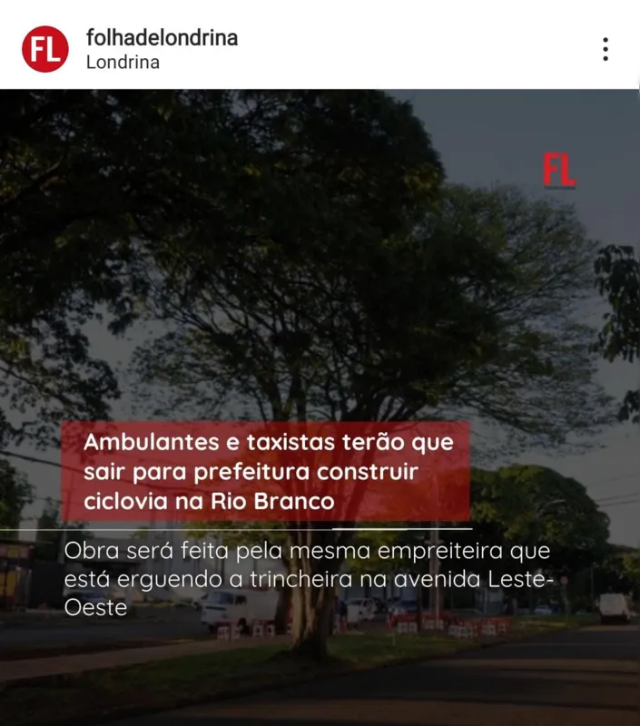 Imagem ilustrativa da imagem FOLHA NAS REDES - Sou ciclista e não concordo com a retirada dos comerciantes