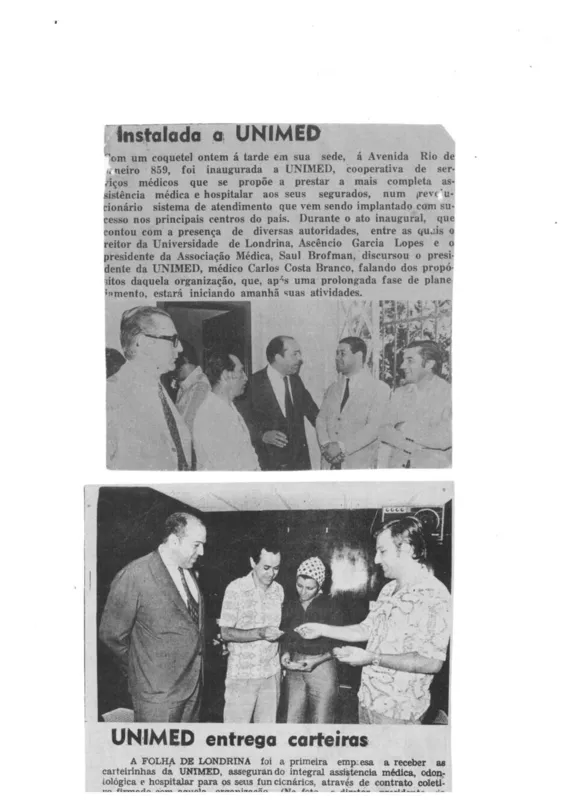 Folha de Londrina noticiando todos os momentos da Unimed Londrina