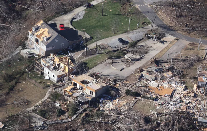 Cidade de Calvert, em Kentucky, foi afetada pela destruição