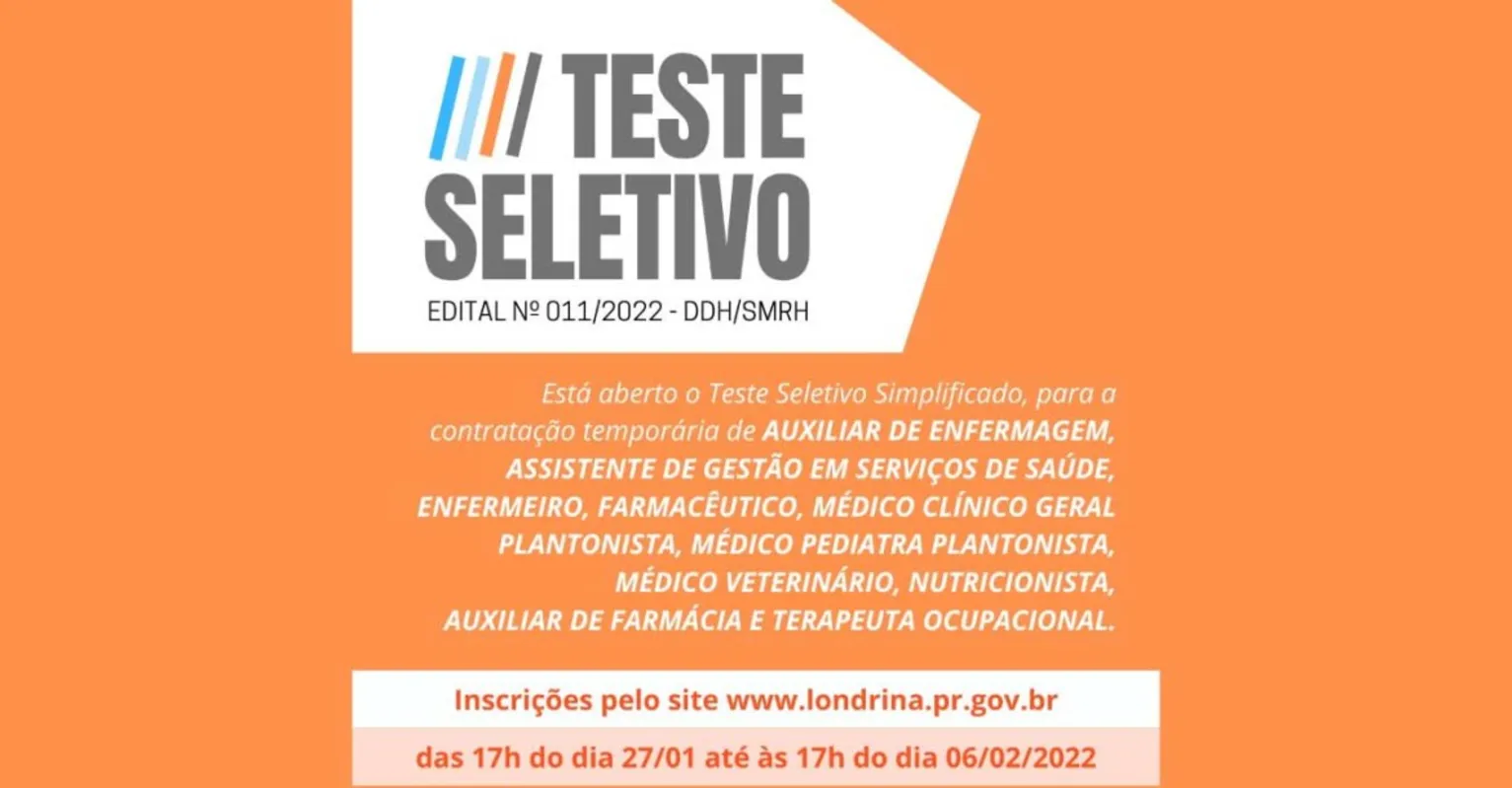 Imagem ilustrativa da imagem Londrina realiza teste seletivo para reforçar atendimento na Saúde