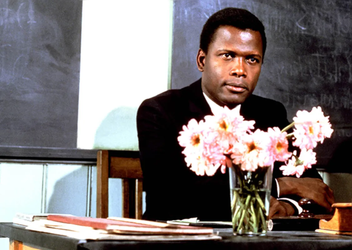 Sidney Poitier no filme "Ao Mestre com carinho" onde viveu um de seus papéis de melhor destaque