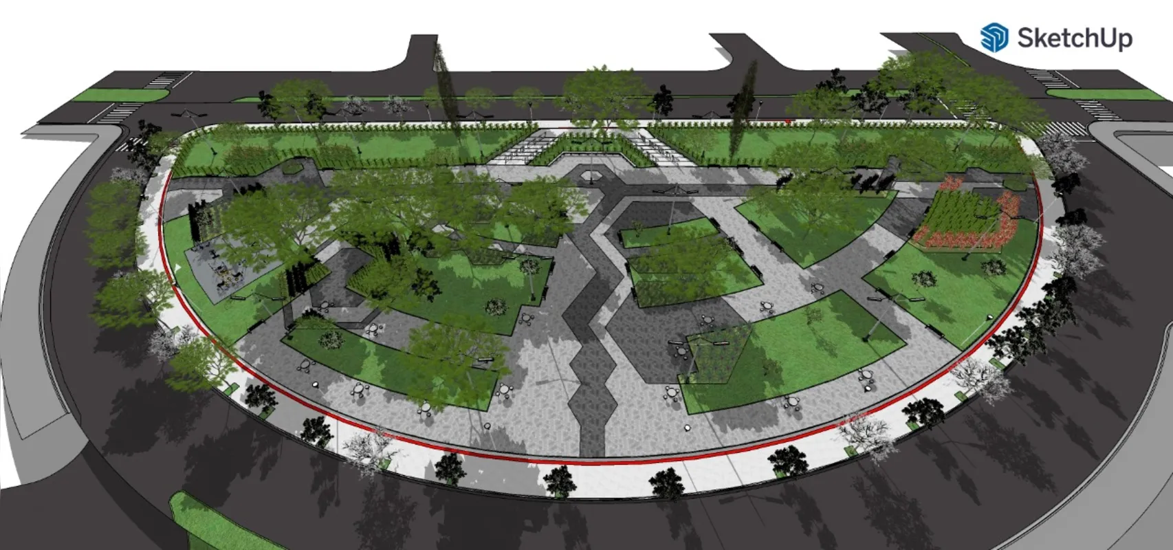 Perspectiva do como ficará a praça depois da reforma
