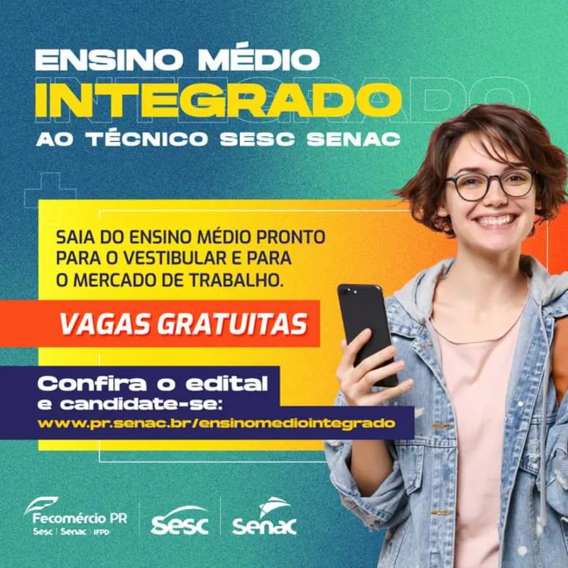 Imagem ilustrativa da imagem Sesc /Senac oferecem bolsas para ensino médio integrado