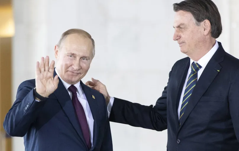 Encontro de Putin com Bolsonaro em 2019 para tratar dos BRICs: presidente vai à Rússia para tratar de negócios, apesar do risco da invasão da Ucrânia pelo país vizinho