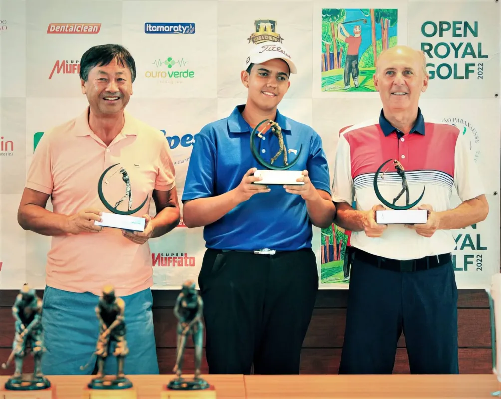 Milton Ogawa, Nicolas Lima e Renato Pozzobon, ganhadores da categoria principal masculina