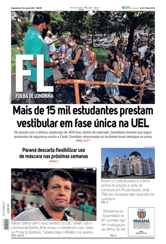 Imagem ilustrativa da imagem Capa 07/03/2022