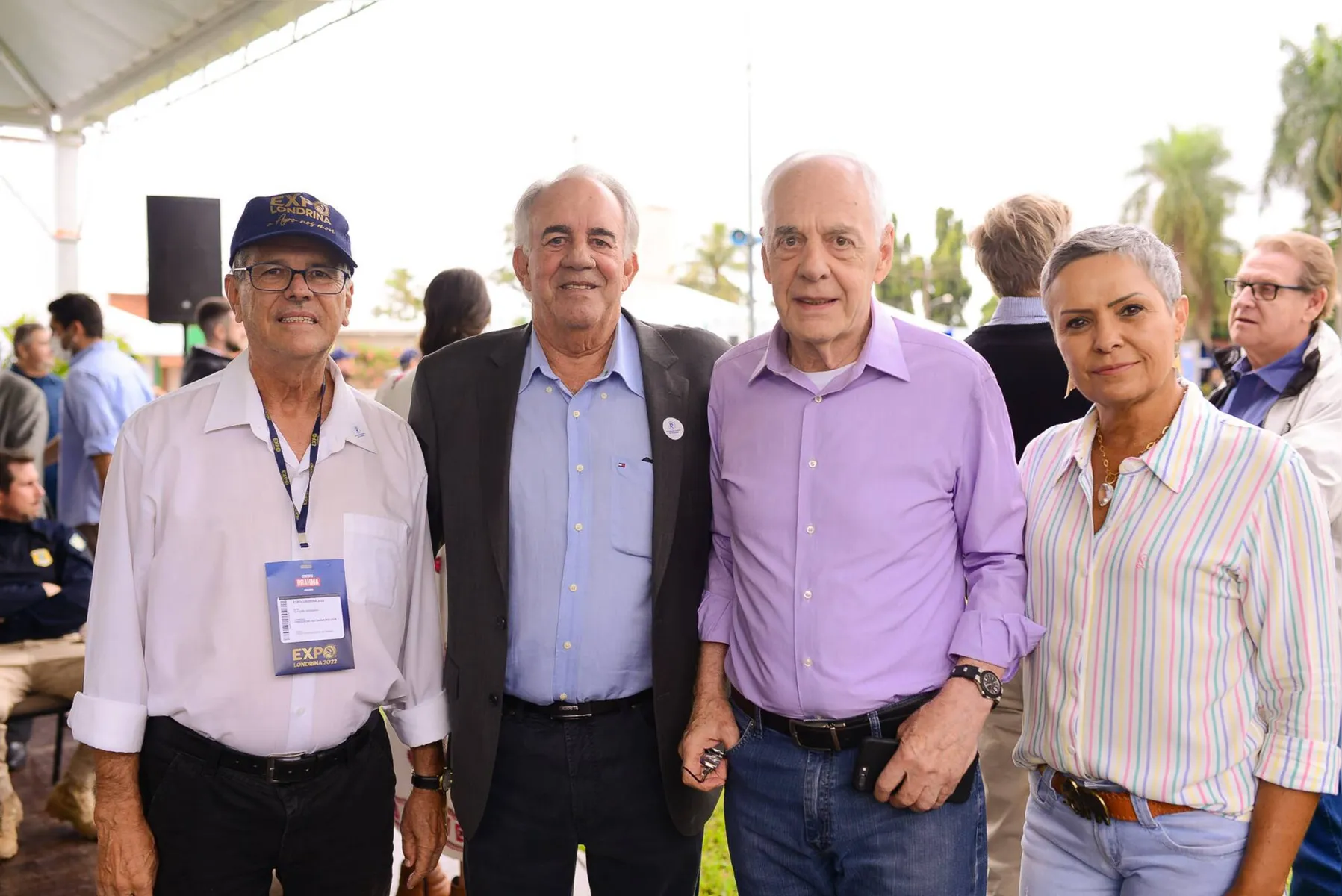 Claudio Tedeschi, o vice-presidente da SRP,  Afranio  Brandão, e Reinhold Stephanes com Cristina Stephanes