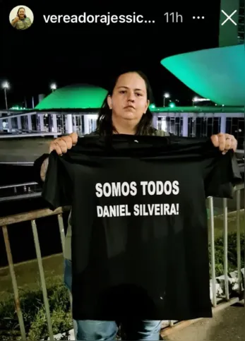 Imagem ilustrativa da imagem Em Brasília, vereadora de Londrina participa de ato em apoio a Daniel Silveira