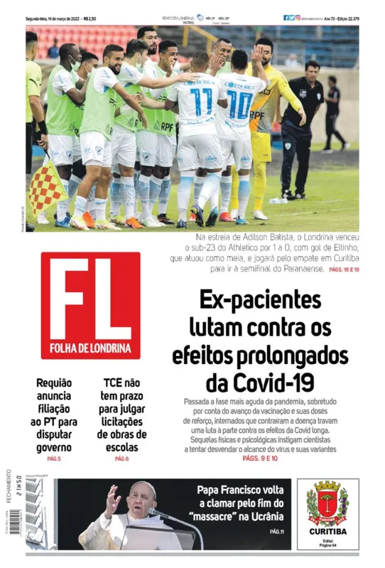 Imagem ilustrativa da imagem Capa 14/03/2022