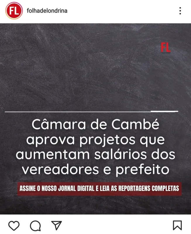 Imagem ilustrativa da imagem FOLHA NAS REDES - Aumento de salário de vereadores