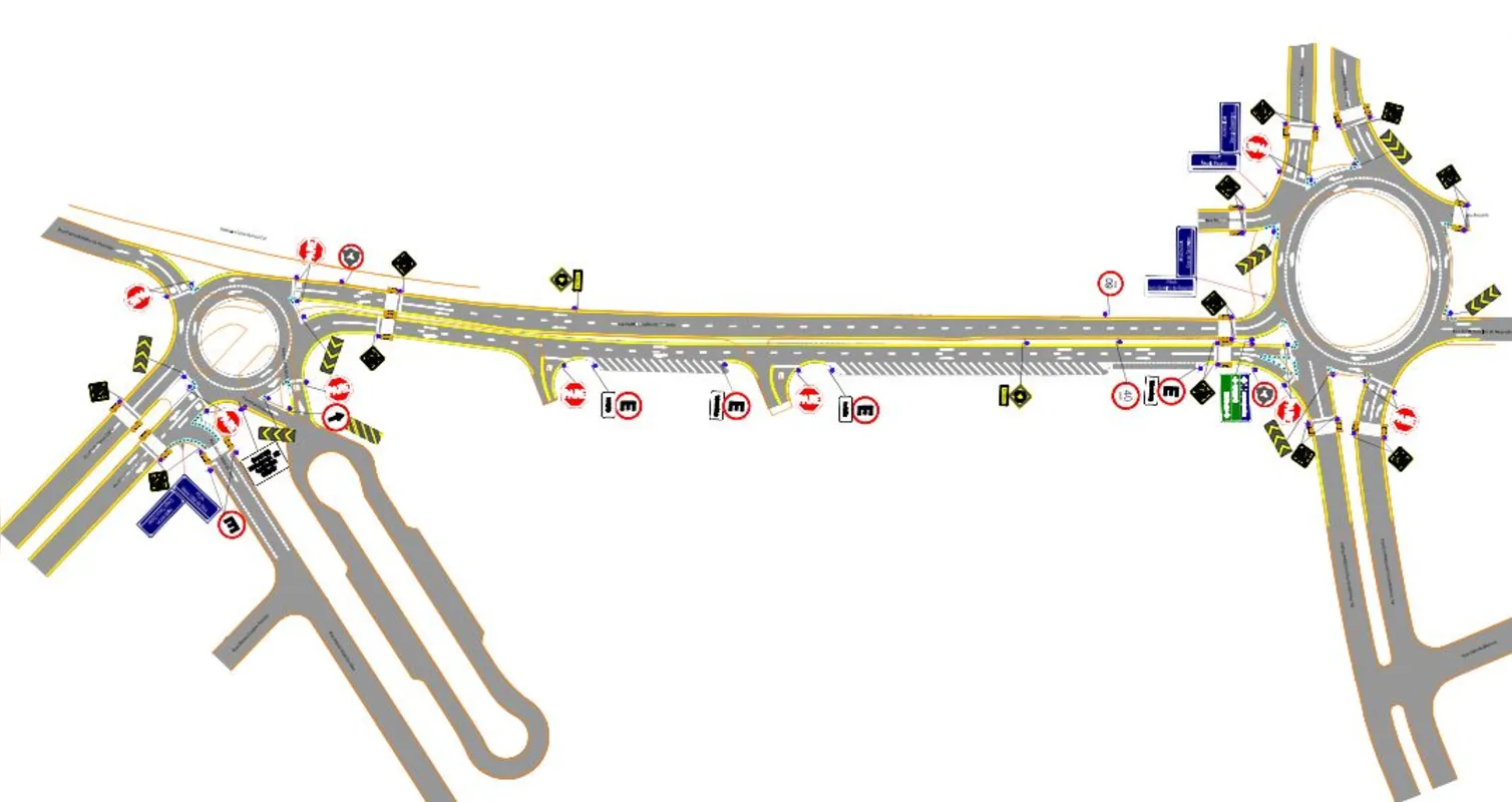 Perspectiva de como ficará a rua Pedro Botelho de Rezende com a duplicação e rotatória