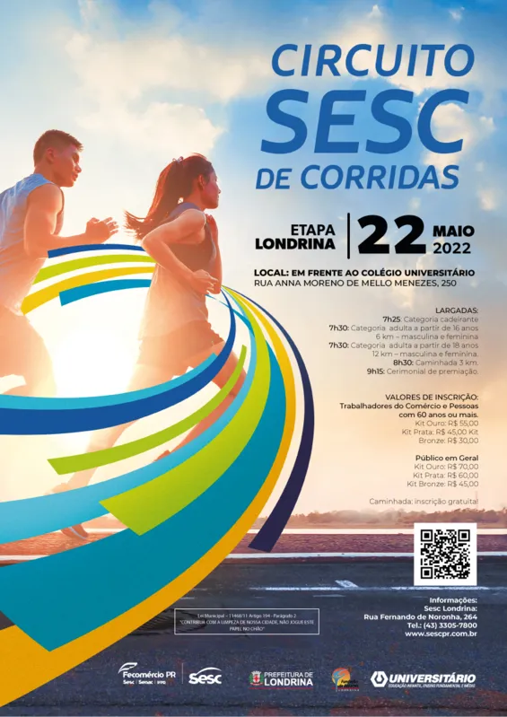 Imagem ilustrativa da imagem Abertas inscrições para o Circuito Sesc de Corridas em Londrina