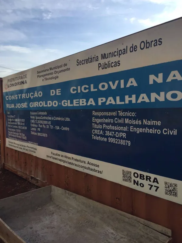 Imagem ilustrativa da imagem Atrasada, ciclovia na zona sul de Londrina só deve ser entregue em maio