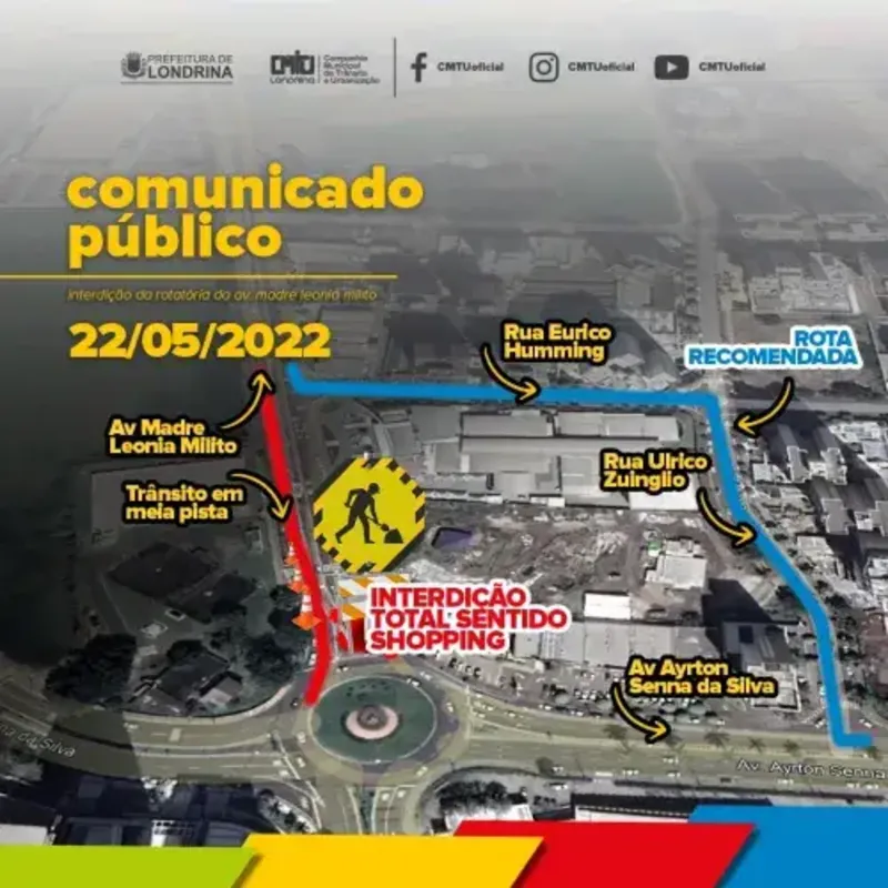 Imagem ilustrativa da imagem Avenida Madre Leônia será interditada no sábado e domingo