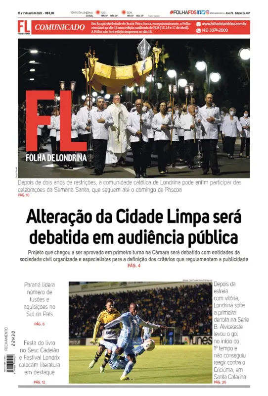 Imagem ilustrativa da imagem Capa 15/04/2022