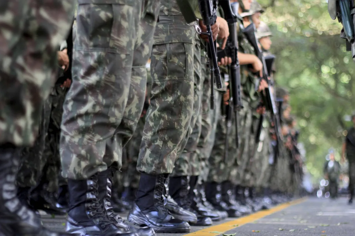 salvador, bahia, brazil - september 7, 2014: Brazilian Army soldiers are seen during military parade in celebration of Brazil's independence in the city of Salvador.