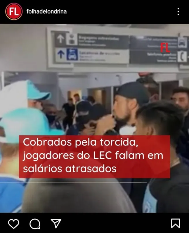 Imagem ilustrativa da imagem FOLHA NAS REDES - Jogadores do LEC falam em salários atrasados