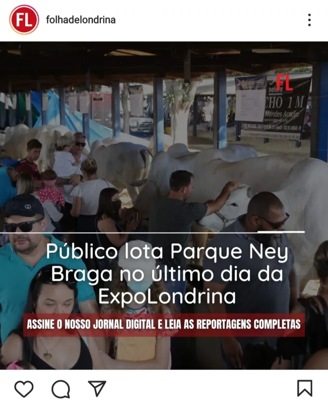 Imagem ilustrativa da imagem FOLHA NAS REDES - Quase 500 mil pessoas passaram pela Expo esse ano