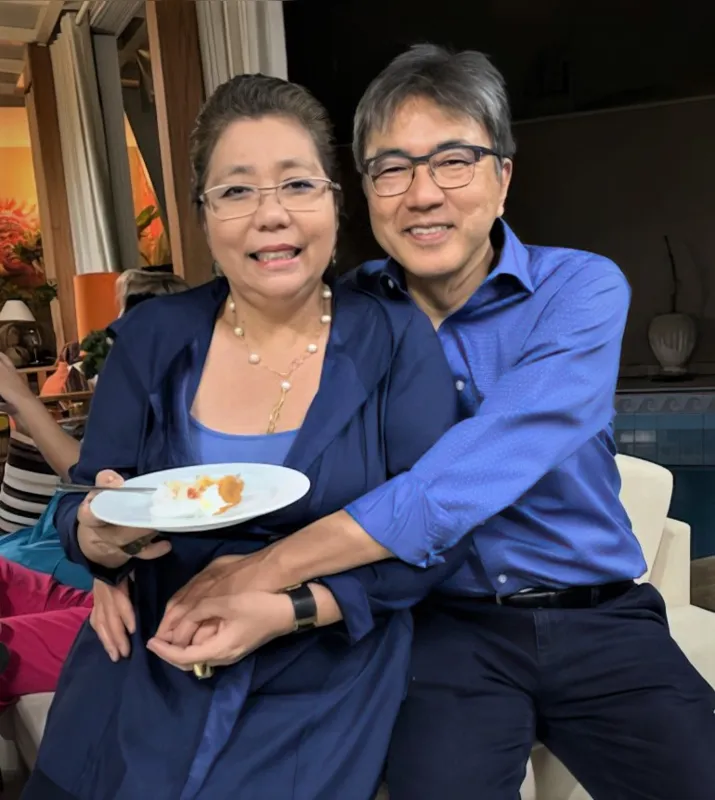 Beth com o marido, o cardiologista Laércio Uemura