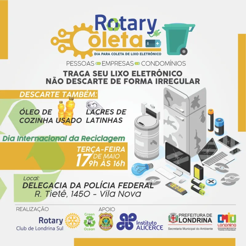 O sistema de coleta será por drive thru, ou seja, não será preciso que a pessoa desça do carro para entregar o material.