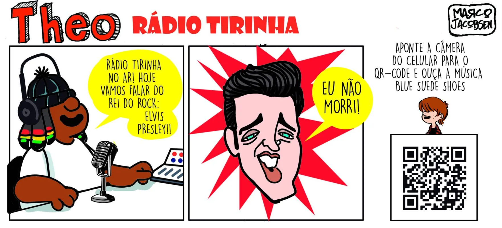 Imagem ilustrativa da imagem Tirinhas do Theo contam a história do rock de forma interativa