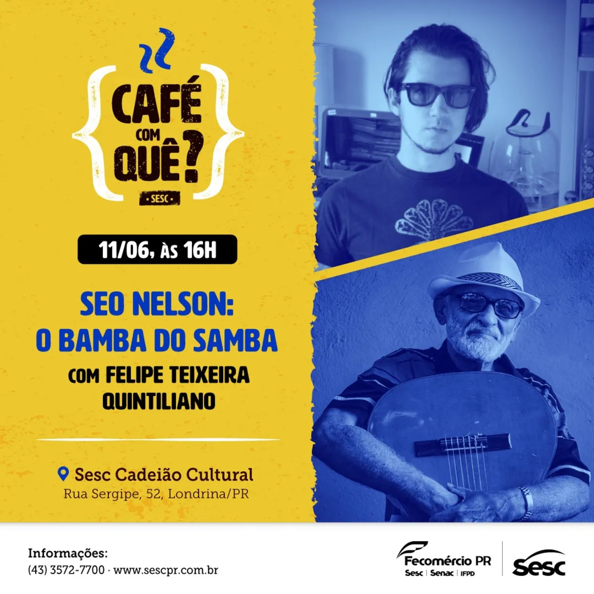 Imagem ilustrativa da imagem Café Com Quê? apresenta o filme “Seo Nelson: bamba do samba”
