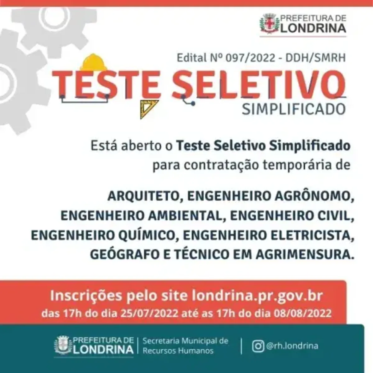 Imagem ilustrativa da imagem Prefeitura de Londrina realiza teste para contratar 33 profissionais