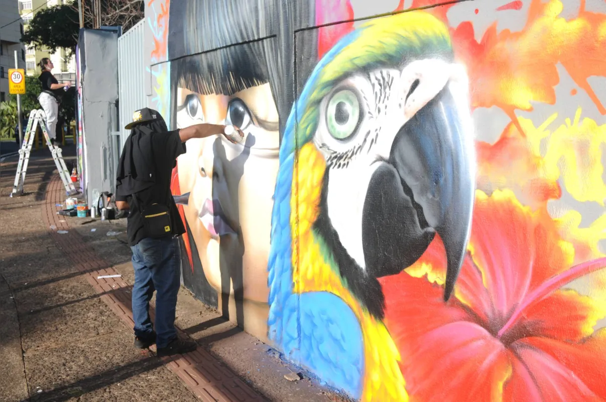 Imagem ilustrativa da imagem Arte de rua dá novo visual a muro de escola em Londrina
