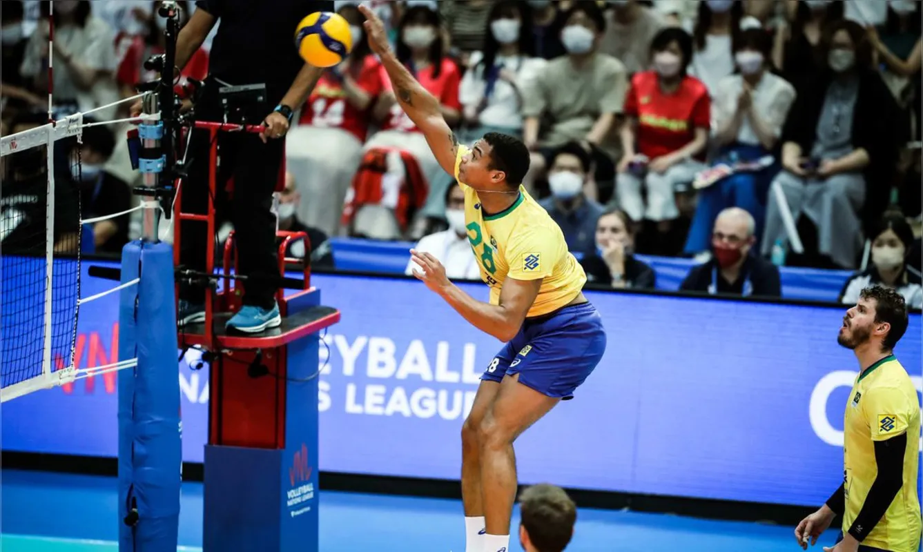 Imagem ilustrativa da imagem Brasil encerra primeira fase da Liga das Nações de vôlei com vitória