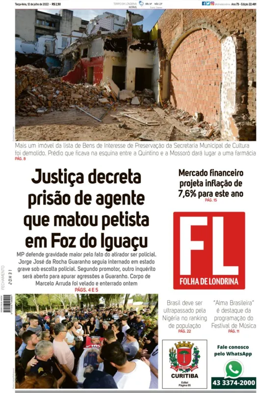Imagem ilustrativa da imagem Capa 12/07/2022
