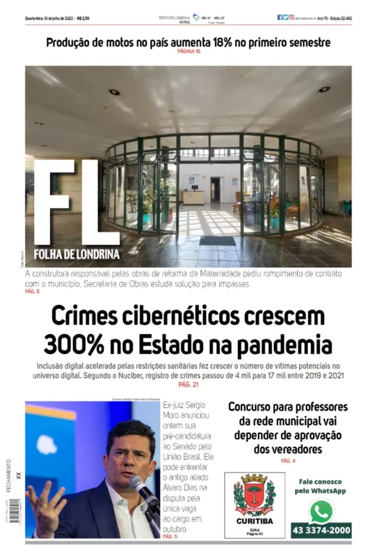 Imagem ilustrativa da imagem Capa 13/07/2022