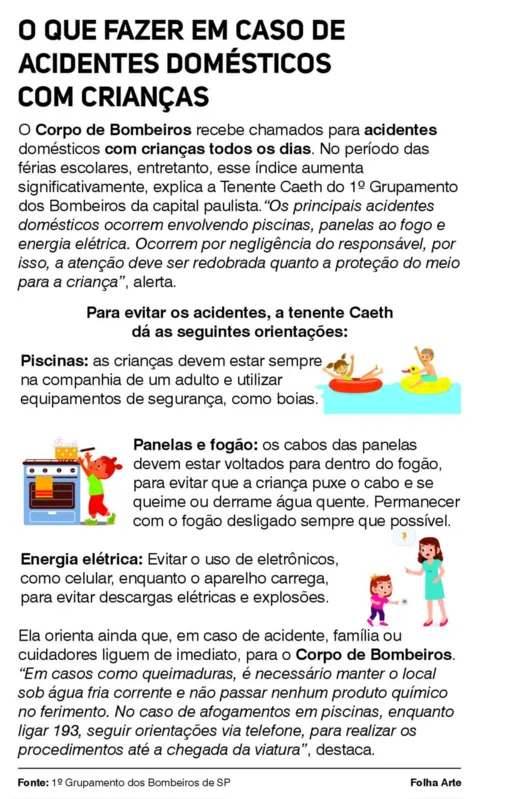 Imagem ilustrativa da imagem Especialistas alertam para acidentes domésticos durante as férias