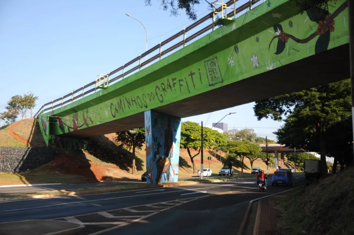 Imagem ilustrativa da imagem Grafite transforma avenida de Londrina em galeria de arte a céu aberto