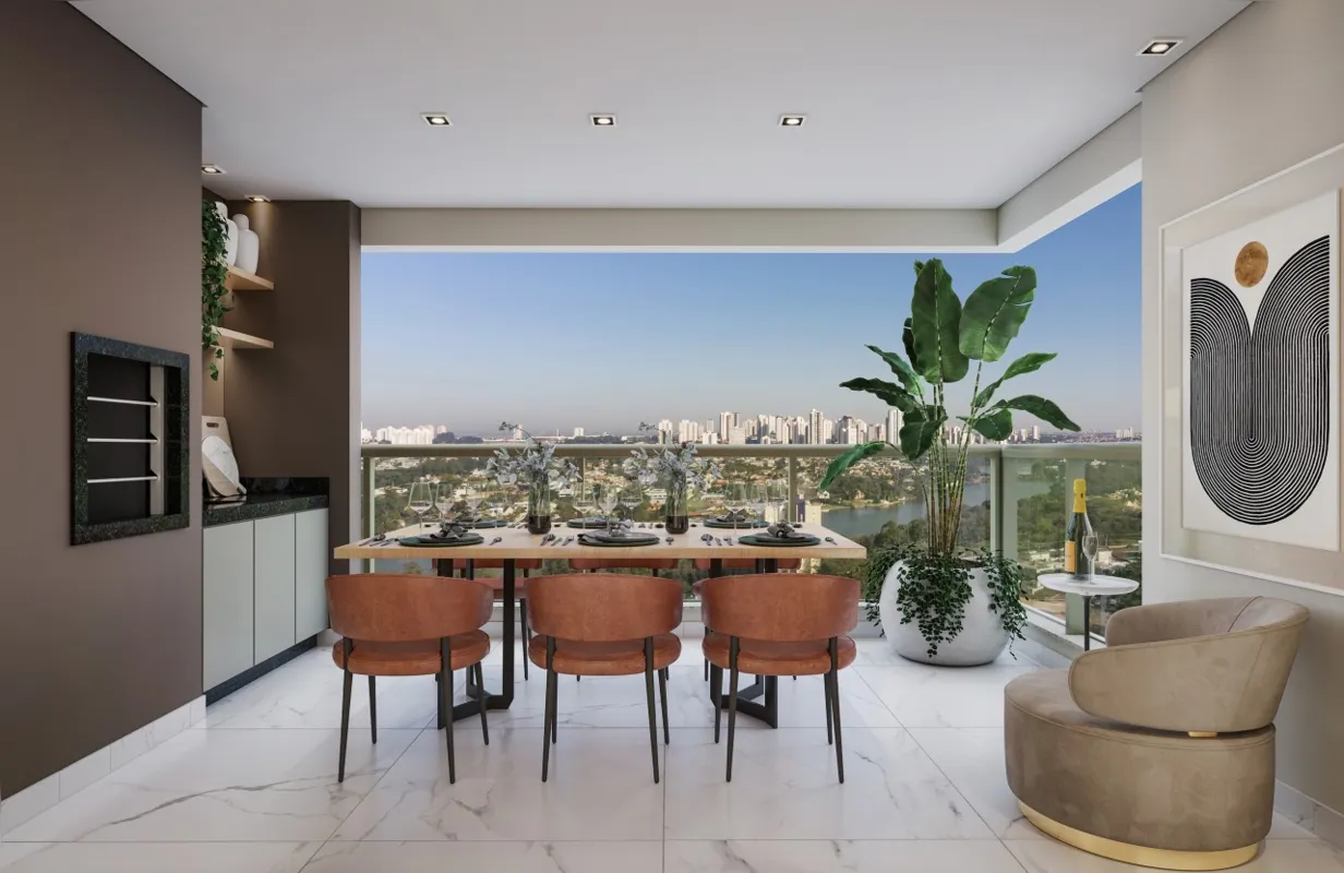 Um dos atrativos dos apartamentos é a ampla varanda gourmet