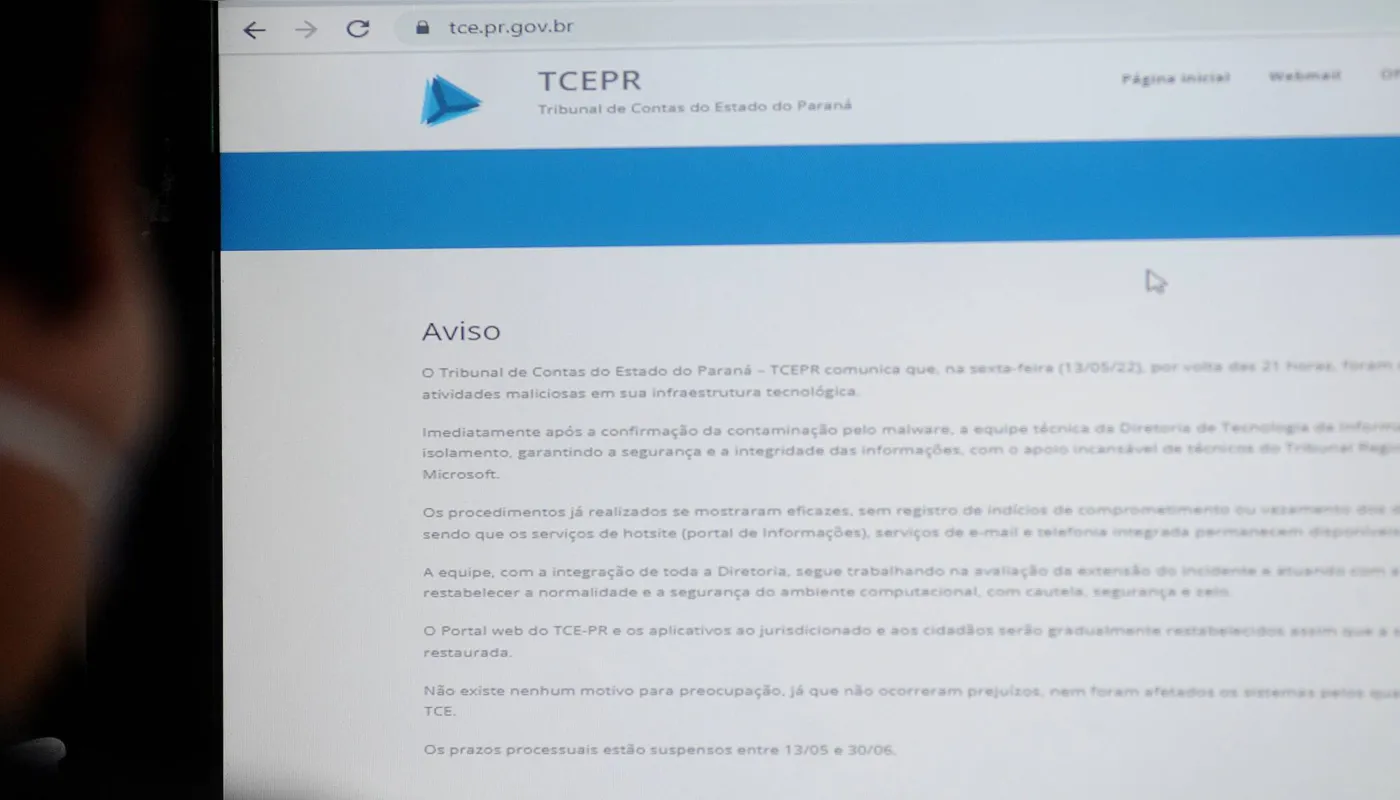 Imagem ilustrativa da imagem Site do TCE-PR está há quase 50 dias operando de maneira precária