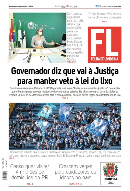 Imagem ilustrativa da imagem Capa 01/08/2022
