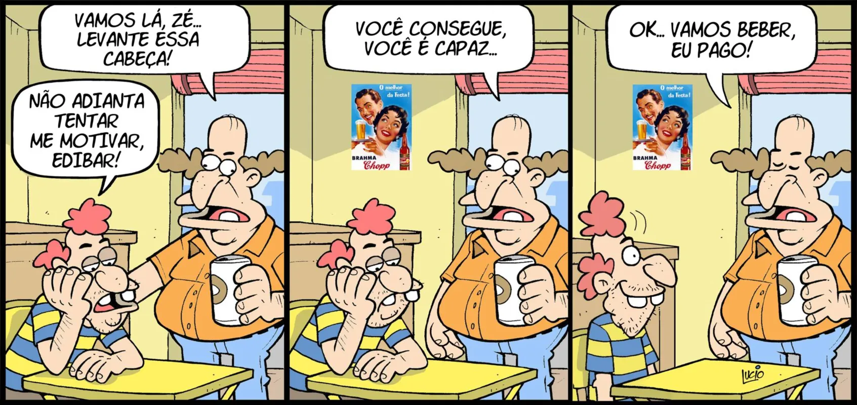 Imagem ilustrativa da imagem Divirta-se com as tirinhas de Theo e Edibar