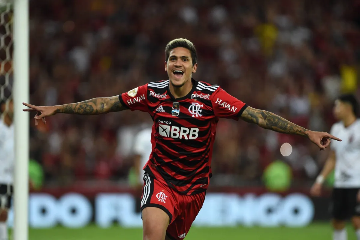 Pedro entrou nos minutos finais da partida e ainda teve tempo de marcar o quinto do Flamengo