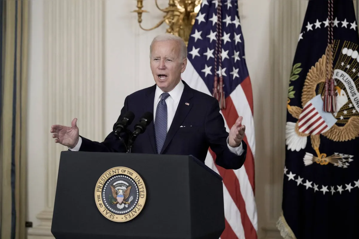 O presidente Joe Biden, que autorizou teste para   "mostrar o preparo das forças nucleares dos EUA"