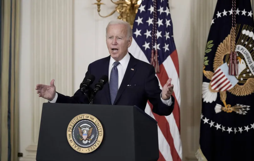 O presidente Joe Biden, que autorizou teste para   "mostrar o preparo das forças nucleares dos EUA"
